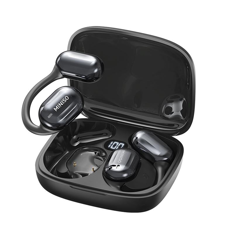 Open Bluetooth Headset HIFI Sound Quality Music Wireless Headset Gaming Low Latency Wireless Headset IPX5 Waterproof OWS Headset Comfortable to Wear Headset Touch Built-In Microphone Headset Supports Ios and Android