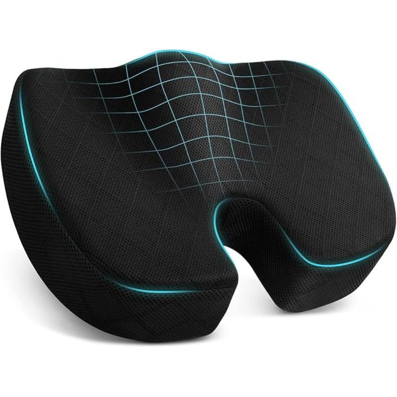 Ergonomic Memory Foam Seat Cushion – Non-Slip Chair Pad for Office, Car & Wheelchair – Sciatica, Back & Tailbone Pain Relief