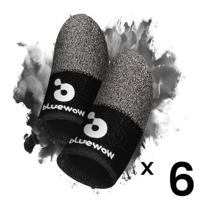 Bluewow Mobile Gaming Finger Sleeves Ultimate Precision Comfort Anti-Sweat Breathable Thumbs Cover Superconductive Silverfiber Esports Controller Thumbsticks for Game Console Accessories