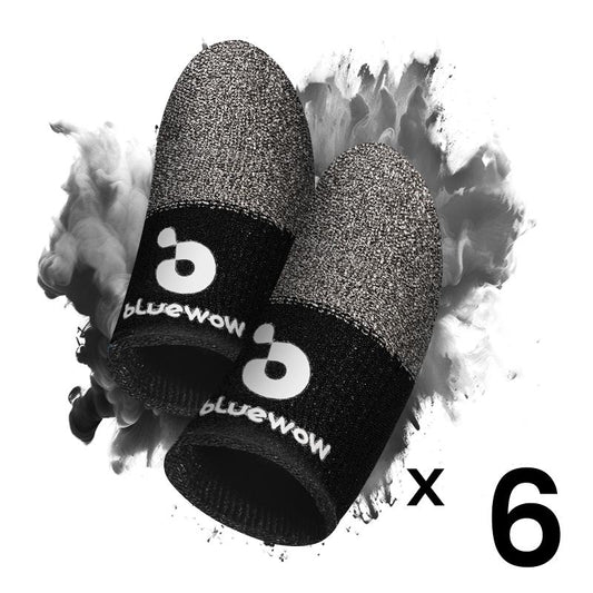 Bluewow Mobile Gaming Finger Sleeves Ultimate Precision Comfort Anti-Sweat Breathable Thumbs Cover Superconductive Silverfiber Esports Controller Thumbsticks for Game Console Accessories