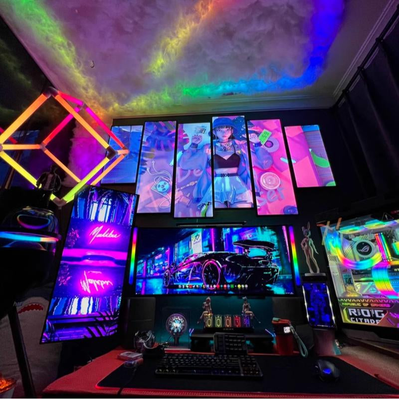 3D Thundercloud LED Light Cotton Lightning Cloud Colorful Atmosphere Night Light, DIY Creative Cloud Lights Gaming Room Garage Club Bar Dj Party Light