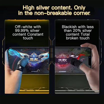 Bluewow Mobile Gaming Finger Sleeves Ultimate Precision Comfort Anti-Sweat Breathable Thumbs Cover Superconductive Silverfiber Esports Controller Thumbsticks for Game Console Accessories