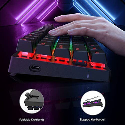 Portable 60% Mechanical Gaming Keyboard,60 Percent Wired Gamer Keyboard With