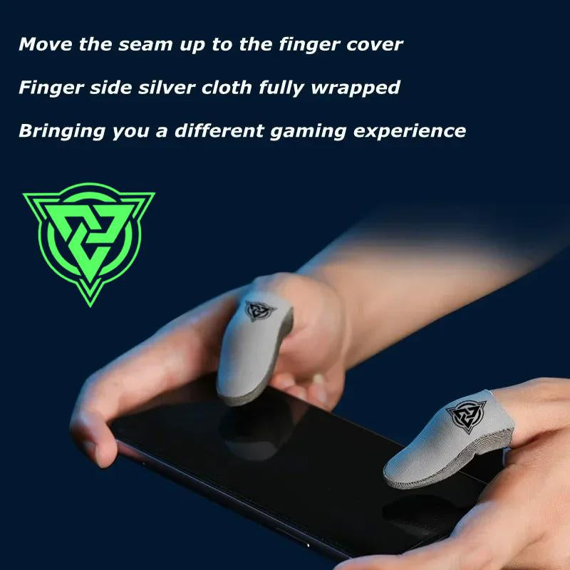 Bluewow Mobile Gaming Finger Sleeves Ultimate Precision Comfort Anti-Sweat Breathable Thumbs Cover Superconductive Silverfiber Esports Controller Thumbsticks for Game Console Accessories