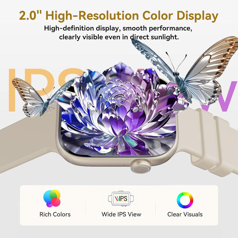 2025 Fashion Touch Screen Smart Watch for Men Women, Smartwatch with Call Function, Messages Reminder, Multifunctional Fitness Watch with 100+ Sports Modes, Activity Tracker, DIY Watch Dials, Waterproof Watch for Android Iphone