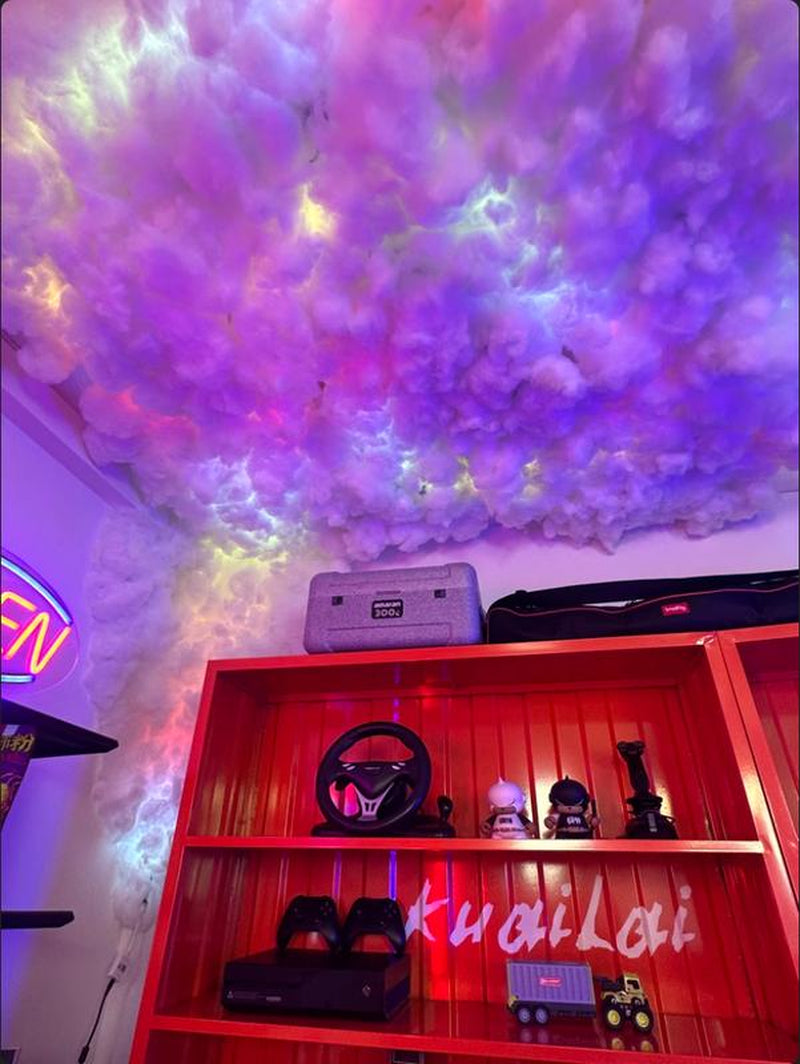 3D Thundercloud LED Light Cotton Lightning Cloud Colorful Atmosphere Night Light, DIY Creative Cloud Lights Gaming Room Garage Club Bar Dj Party Light