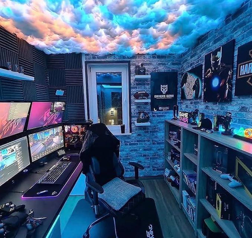 3D Thundercloud LED Light Cotton Lightning Cloud Colorful Atmosphere Night Light, DIY Creative Cloud Lights Gaming Room Garage Club Bar Dj Party Light