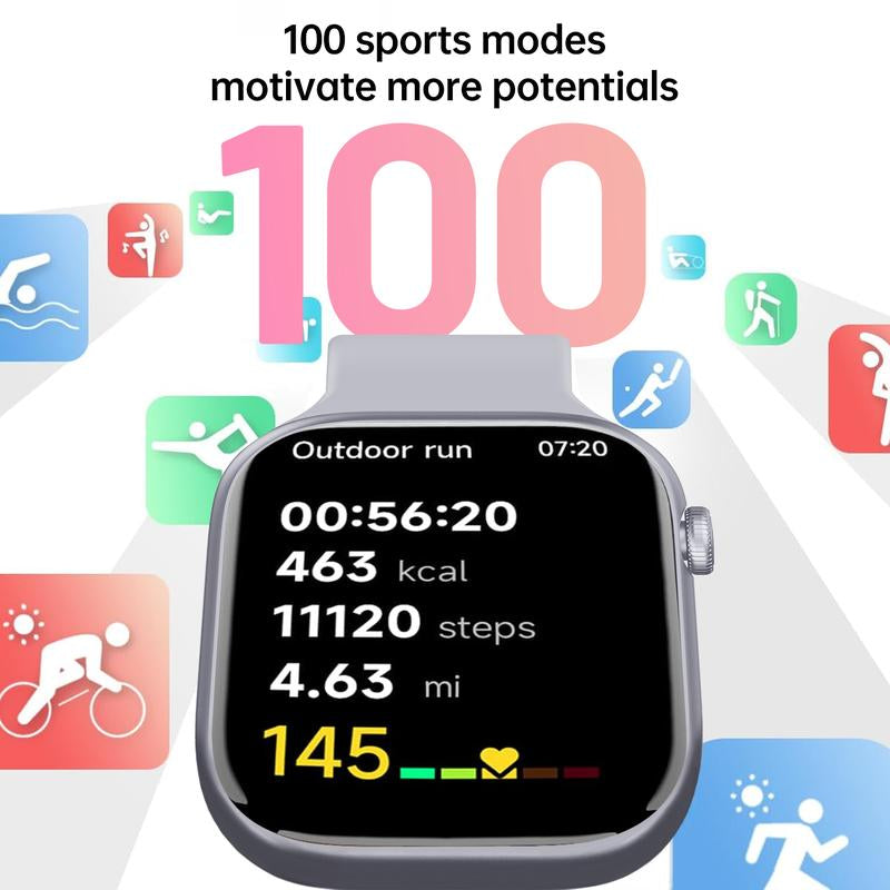 2025 Fashion Touch Screen Smart Watch for Men Women, Smartwatch with Call Function, Messages Reminder, Multifunctional Fitness Watch with 100+ Sports Modes, Activity Tracker, DIY Watch Dials, Waterproof Watch for Android Iphone