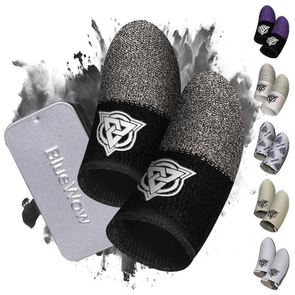 Bluewow Mobile Gaming Finger Sleeves Ultimate Precision Comfort Anti-Sweat Breathable Thumbs Cover Superconductive Silverfiber Esports Controller Thumbsticks for Game Console Accessories