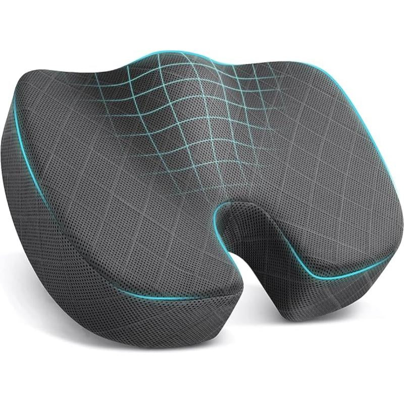 Ergonomic Memory Foam Seat Cushion – Non-Slip Chair Pad for Office, Car & Wheelchair – Sciatica, Back & Tailbone Pain Relief