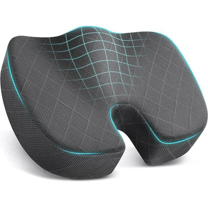 Ergonomic Memory Foam Seat Cushion – Non-Slip Chair Pad for Office, Car & Wheelchair – Sciatica, Back & Tailbone Pain Relief