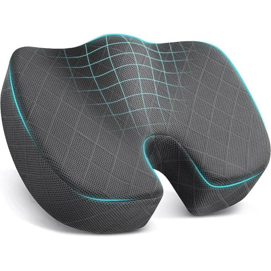 Ergonomic Memory Foam Seat Cushion – Non-Slip Chair Pad for Office, Car & Wheelchair – Sciatica, Back & Tailbone Pain Relief
