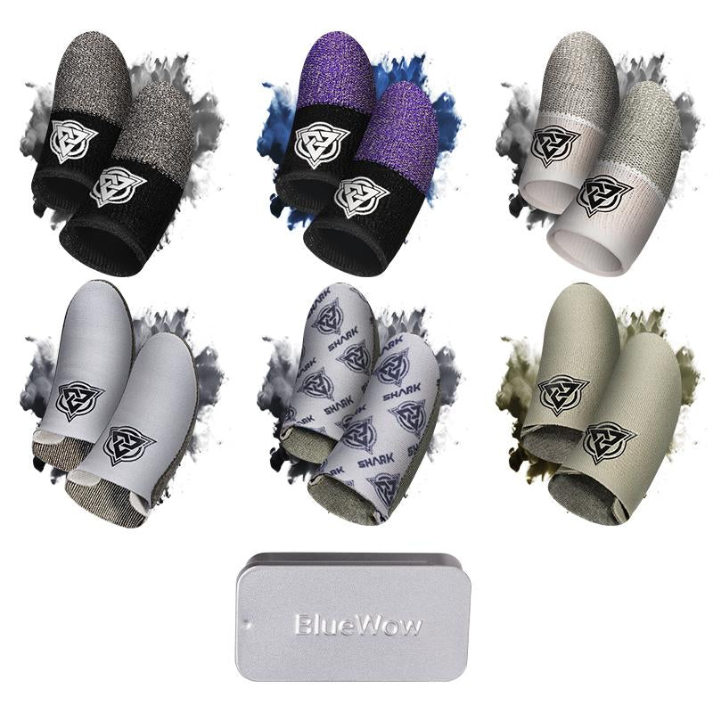 Bluewow Mobile Gaming Finger Sleeves Ultimate Precision Comfort Anti-Sweat Breathable Thumbs Cover Superconductive Silverfiber Esports Controller Thumbsticks for Game Console Accessories