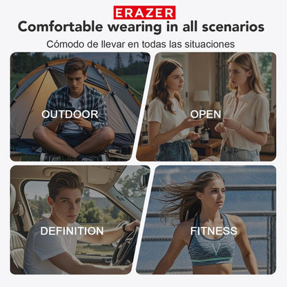 Open Bluetooth Headset HIFI Sound Quality Music Wireless Headset Gaming Low Latency Wireless Headset IPX5 Waterproof OWS Headset Comfortable to Wear Headset Touch Built-In Microphone Headset Supports Ios and Android