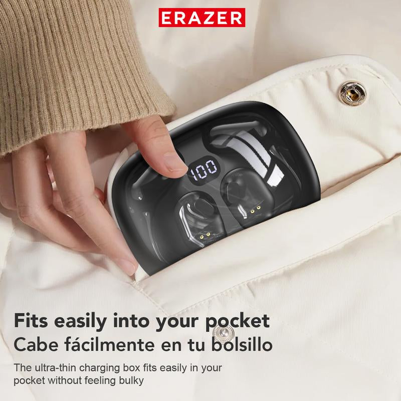 Open Bluetooth Headset HIFI Sound Quality Music Wireless Headset Gaming Low Latency Wireless Headset IPX5 Waterproof OWS Headset Comfortable to Wear Headset Touch Built-In Microphone Headset Supports Ios and Android