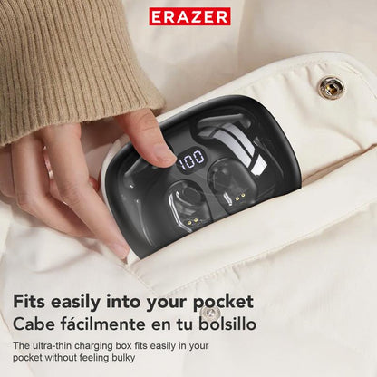 Open Bluetooth Headset HIFI Sound Quality Music Wireless Headset Gaming Low Latency Wireless Headset IPX5 Waterproof OWS Headset Comfortable to Wear Headset Touch Built-In Microphone Headset Supports Ios and Android