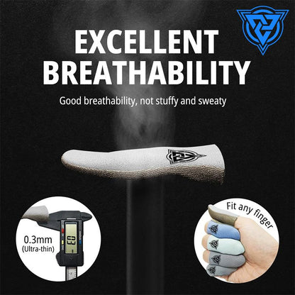 Bluewow Mobile Gaming Finger Sleeves Ultimate Precision Comfort Anti-Sweat Breathable Thumbs Cover Superconductive Silverfiber Esports Controller Thumbsticks for Game Console Accessories
