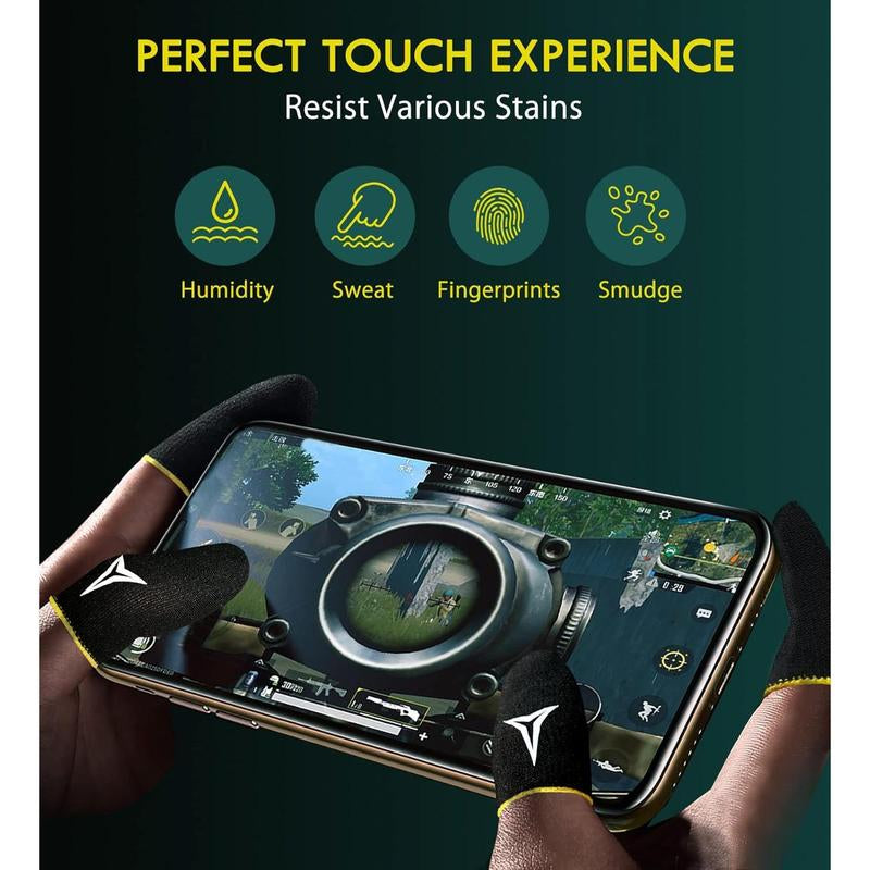 15 PCS Gaming Finger Sleeves, Ultra-Thin, Anti-Sweat & High Sensitivity for Mobile Touchscreen Gaming